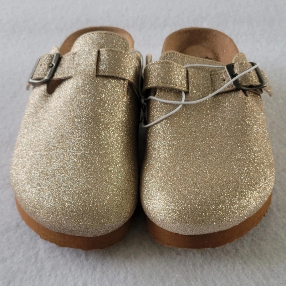 Rocket Dog Abel Plus Clogs Gold Glenn Glitter Slip On‎ Sandals Big Kids Sz 1.